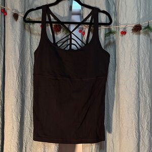 Prana Black Tank Top with Strappy Back